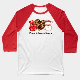 Peace Love Santa Christmas Baseball T-Shirt